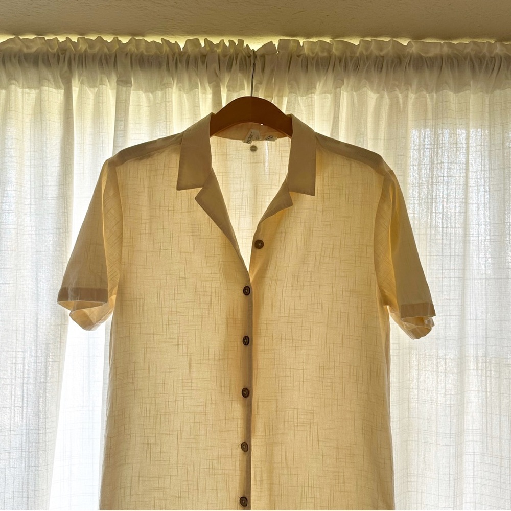 SUMMERY CLASSIC cotton overshirt dress, beachy coverup - Picture 3 of 6